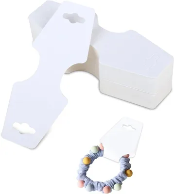 Productafbeelding van Sieraden Display Kaarten - Ketting Oorbel Tags - Sieraden Presenteren - Opvouwbaar Kraftpapier - 100 Stuks - Wit