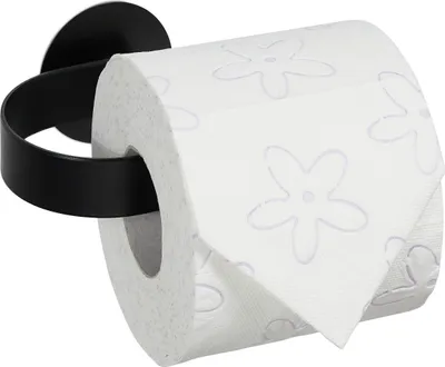 Produktbild von relaxdays Toilettenpapierhalter Edelstahl schwarz