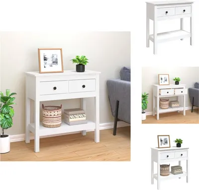 Image de vidaXL Table console blanc 75x35x75 cm pin massif - Tables d'appoint