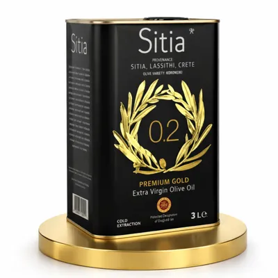 Zdjęcie produktu dla Grecka oliwa z oliwek Extra Virgin PDO Sitia 0,2% 3 l puszka