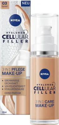 Produktbild von Nivea Flüssig-Make-up Hyaluron Cellular Filler 03, 30ml, ohne Parfüm, 12H Feuchtigkeit, für alle Hauttypen