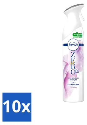 Produktbild von 10 x Febreze Zero % Lufterfrischer Spray - Orchidee - 300 ml - Vorteilspackung - 10 Stücke