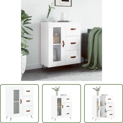 Produktbild von The Living Store Sideboard Hochglanz-Weiß 69,5x34x90 cm Holzwerkstoff