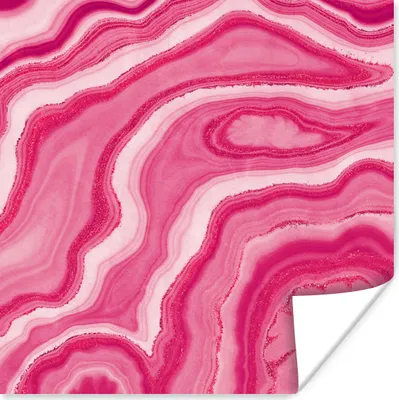 Produktbild von MuchoWow® Poster Rosa - Geode - Achatstein - Edelsteine 100x100 cm - Babyzimmer
