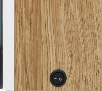 vidaXL LED-Spiegelschrank fürs Bad Weiß und Eichen-Optik 50x13x70 cm