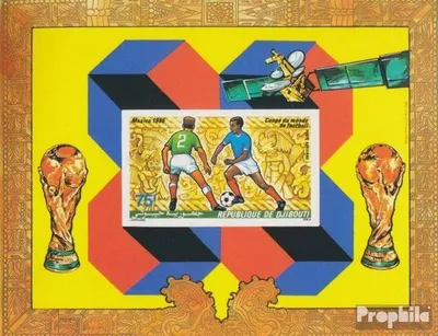 Produktbild von Briefmarken Dschibuti 1986 Mi Block122B (kompl.Ausg.) postfrisch Fußball-WM in Mexiko