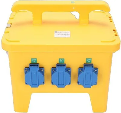Obrázok produktu pre Elektrické rozvádzače pre stavby – vodotesné – 6 výstupov –prenosné – pozinkované – s rukoväťou – rozvádzač