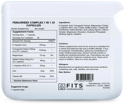 Zdjęcie produktu dla Kompleks fenugryny 7 w 1, 30 kapsułek
