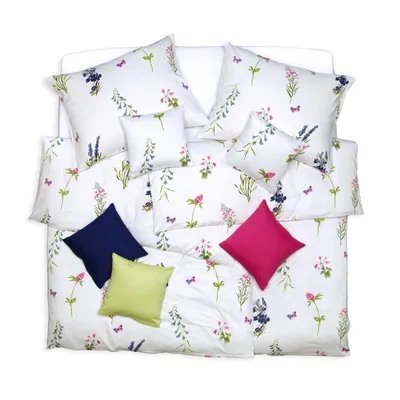 Obrázek produktu pro SCANquilt povlečení SATÉN PLUS luční kvítí bílopestrá 100% dlouhovlákná česaná bavlna 140 x 200/70 x 90 cm