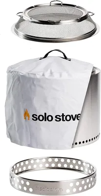 Produktbild von Solo Stove Feuerschale „Bonfire“ - Outdoor-Kamin aus Edelstahl, rauchfrei - Set mit Standfuß, Funkenschutz & Schutzhülle - Tragbare Feuerstelle