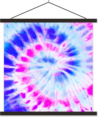 Produktbild von MuchoWow® Textilposter Sommer - Krawattenfärbung - Lila 40x40 cm mit schwarzem Rahmen - Fotos