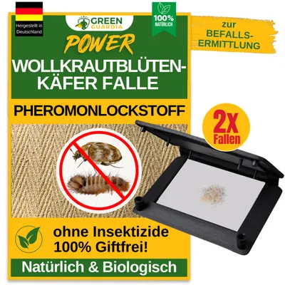 Produktbild von Wollkrautblütenkäfer Falle -2x Fallen- Mittel gegen Wollkrautblütenkäfer, Chemiefreie Pheromonfallen Wollkrautblütenkäfer für Wohnräume & Gewerbe