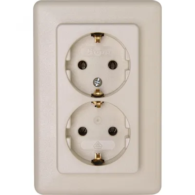 Produktbild von Kopp Europa cremeweiß UP Antenne Dimmer Schalter Steckdose Rahmen Taster TAE UAE Schutzkontakt-Steckdose, 2-fach