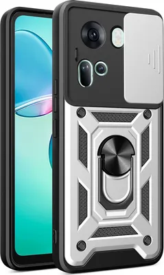 Produktbild von Hülle für Oppo Reno11 Magnetische Ring Ständer Halter Dia Kameraschutz TPU Bumper Silikon Schutzhülle Silber