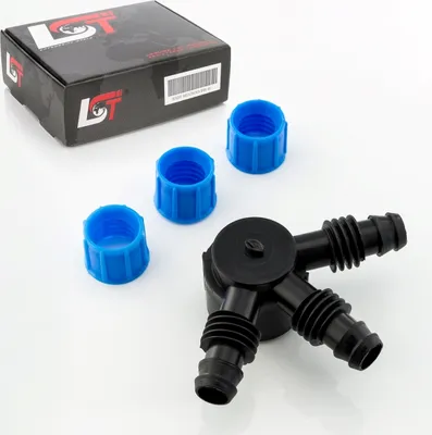 Produktbild von 3-Wege Verteiler Schlauchverbinder Verschraubung PE-Rohr Bewässerungssystem 17mm