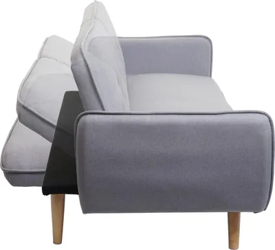 Immagine prodotto di Divano letto HWC-J18, divano pieghevole divano letto ospiti divano letto, funzione letto tessuto/tessuto 185cm ~ grigio