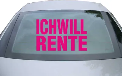 Produktbild von Indigos UG - Aufkleber Heckscheibe & Motorklappe DE2898 - pink - 600x380 mm - Ich will Rente - Fisch - Auto Scheiben Fenster Heckklappe Tuning Racing JDM - Die cut