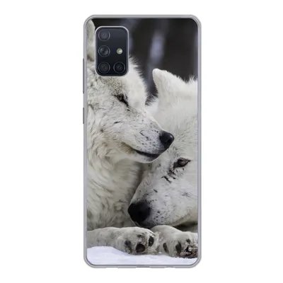 Produktbild von MuchoWow® Handyhülle Schutzhülle Hülle für Samsung Galaxy A71 Wölfe - Schnee - Familie Silikon Softcase Handy Hülle - Kartenbesitzer