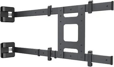 A black metal TV wall mount is shown against a white background.