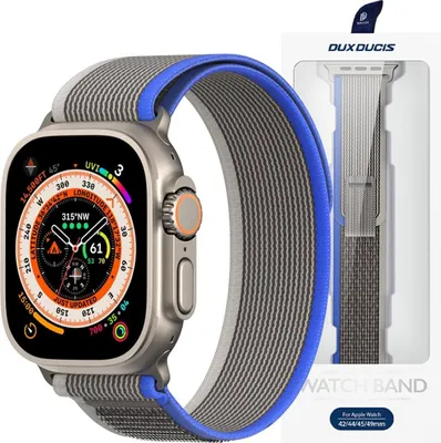Produktbild von Sportliches Klettband Für Apple Watch 8 / 7 / 6 / Se / 5 / 4 / 3 / 2 / 1 (38, 40, 41 Mm) Dux Ducis Band Yj Version - Blau/Grau
