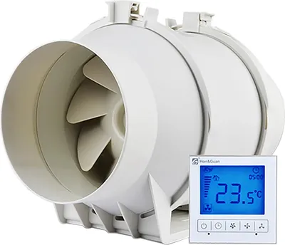 Produktbild von Abluftventilator, Geräuschpegel 29/31/33 dB, Leistung 44/48/54 W, Luftvolumen 410/470/530 m³/h, Geschwindigkeit 3 Gänge, Luftrohrdurchmesser 150 mm