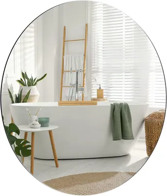 Produktbild von Dripex Rund Spiegel 60x60cm Rahmenloser Badezimmerspiegel Wandspiegel Badspiegel für Ankleidezimmer Schlafzimmer und Wohnzimmer