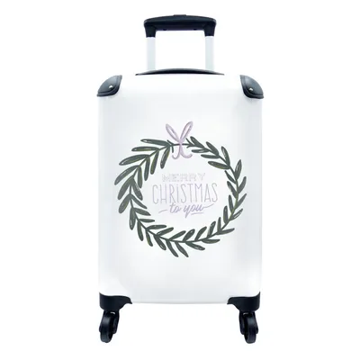 Produktbild von MuchoWow® Koffer Handgepäck Trolley Rollkoffer Kleine Reisekoffer mit 4 Rollen - Sprichwörter - Zitate - 'Frohe Weihnachten für Sie - Cabin Size < 55x40x23 cm & 55x40x20 cm - Fotokoffer - Kabinenkoffer - Boardgepäck - Reise-Box - Reisekoffer - Reisegepäck - Koffer mit Bild - Trolley für Kinder