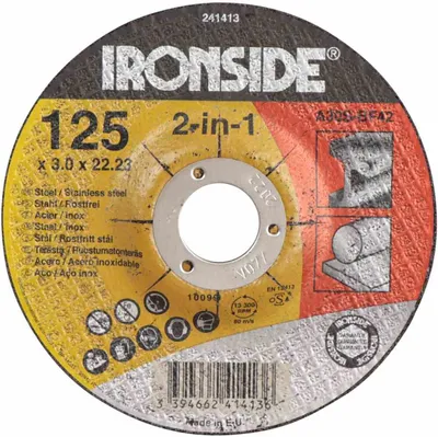 Image de Disque à tronçonner Ironside pour métal 125 X 3,0 mm à moyeu déporté, alésage 22 mm