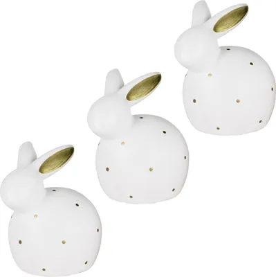 Image de Deko Porcelaine Lapin Décoration de Pâques 6,5 x 8,5 cm