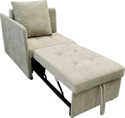 Image de Canapé-lit 3 en 1, convertible, avec dossier réglable en 5 positions, revêtement en lin, rembourré, dimensions : 177 x 68 x 65 cm, couleur beige