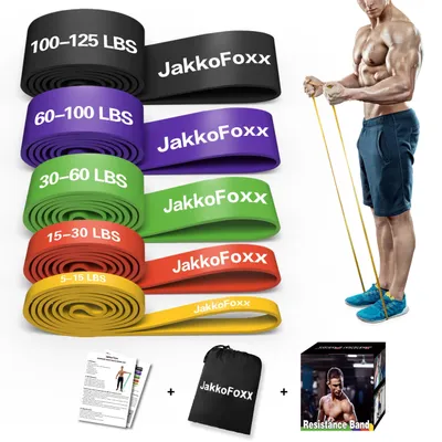Productafbeelding van Fitnessbanden set van 4 weerstandsbanden voor spiertraining en fysiotherapie