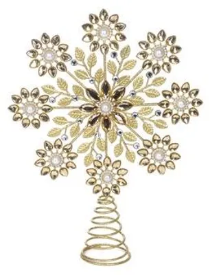 Produktbild von Goodwill Weihnachtsbaumspitze Stern Gold Perlen Strass 35,5 cm