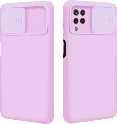 Produktbild von cofi1453® 360 Grad Schutz CamShield Silikon Cover Case Slim Handyhülle Schutzhülle mit Kameraschutz Kameraabdeckung kompatibel mit Samsung Galaxy A22 4G (A225F) Lila