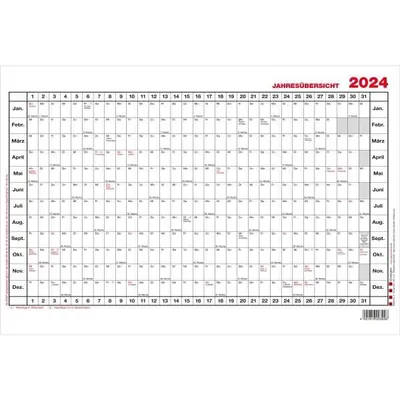 Produktbild von Jahresübersicht 60x40cm quer Kalendarium 2027