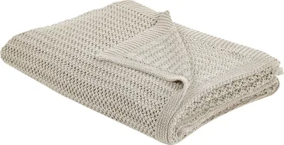 Zdjęcie produktu dla BELIANI Narzuta na łóżko jasnobeżowa bawełna 150 x 200 cm dekoracyjna ozdobna sypialnia