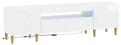 Obrázok produktu pre vidaXL LED televízna skrinka, vysoký lesk, biela, drevotrieska