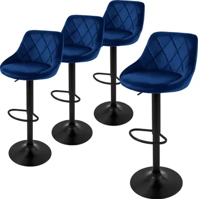 Produktbild von ML-Design 4er Set Barhocker Tresenhocker  360° drehbar, Gepolsterter Barstuhl mit Rückenlehne und Fußstütze, 62-82 cm