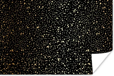Produktbild von MuchoWow® Poster Gold - Schwarz - Tupfen - Muster 60x40 cm - Schlafzimmerdekoration
