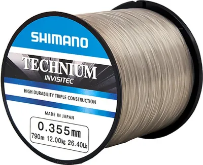 Obrázok produktu pre SHIMANO Technium Invisi, 5000m, 0,36mm, 12kg, šedá farba, monofilný vlasec na lov kaprov, TECINV35BLK5000