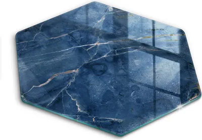 Produktbild von Glasschneideplatte - Herdabdeckplatte - Hexagon 40 cm -Schneidebrett - Spritzschutz - Stein Textur Marmor