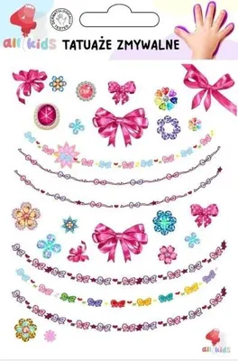 Produktbild von Abwaschbare Tattoos für Kinder – Schleifenschmuck – All4Kids