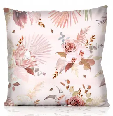 Image de eStilex 21132 Housse de coussin velours roses 45x45