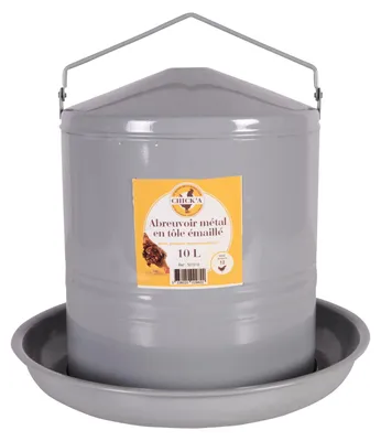 Produktbild von horizont CHICK'A Geflügeltränke Hühnertränke 10 l, Metalltränke, automatische Tränke für Hühner oder Geflügel, perfekt als Wassertränke oder Wasserspender, Das Zubehör für Ihren Stall