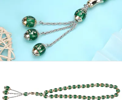 Productafbeelding van Harz, uni, moslim gebedskralen, rundleer, rode kleur, woorden, rozenkrans, accessoire, groen.