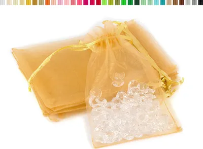 Organzasäckchen 7x9cm gold goldgelb