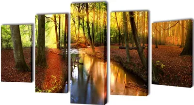 Produktbild von Bilder Dekoration Set Wald 100 x 50 cm