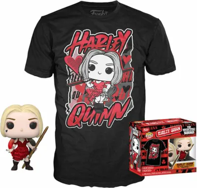 Immagine prodotto di Funko Pop! - Figurina Harley Quinn z DC Comics - Set POP & Tee, Escuadron Suicida
