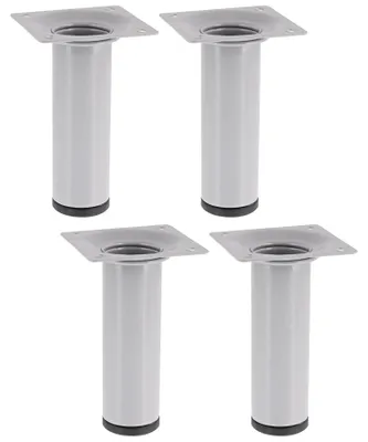 Produktbild von WAGNER Möbelbein CLASSIC 4tlg. Set - Ø 30 x 100 mm, Anschraubplatte 60 x 60 mm, Innengewinde Ø 10 mm, Alu-Optik - 12121004