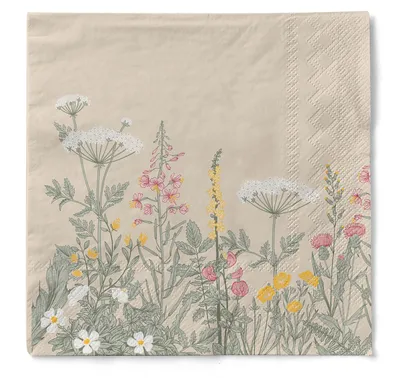 Produktbild von MANK Serviette Aurelia aus Tissue 3-lagig, 33 x 33 cm, 1/4 Falz, 100 Stück - Floral