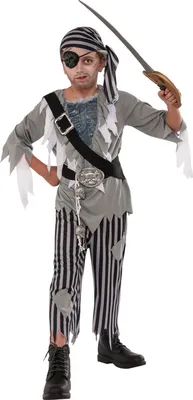 Immagine prodotto di Bristol Novelty - Costume "Pirata" Halloween - Ragazzi BN4428 (116) (Grigio)